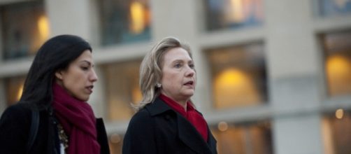 Huma Abedin with Hillary during better days. Photo BN support