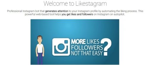 Likestagram.com homepage, photo used with permission.