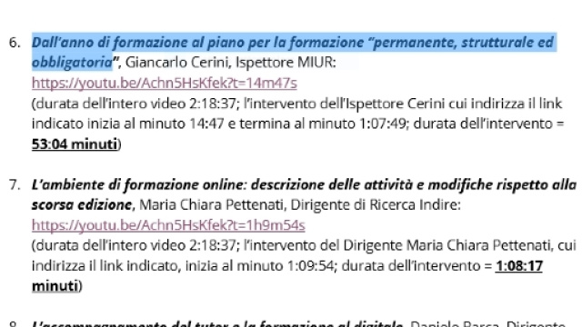 Video formativi per i tutor e funzioni del tutor