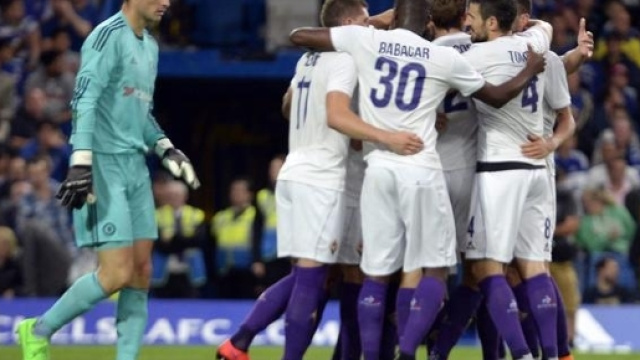 Fiorentina esultanza vs Chelsea
