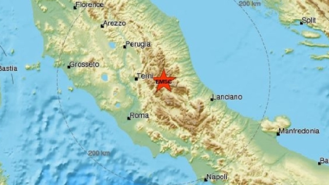 Forte scossa magnitudo 5.7 nel Centro Italia, il 18 Gennaio 2017