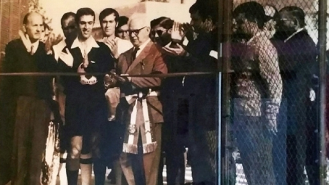 Foto storica dell'inaugurazione del campo sportivo a Solarino