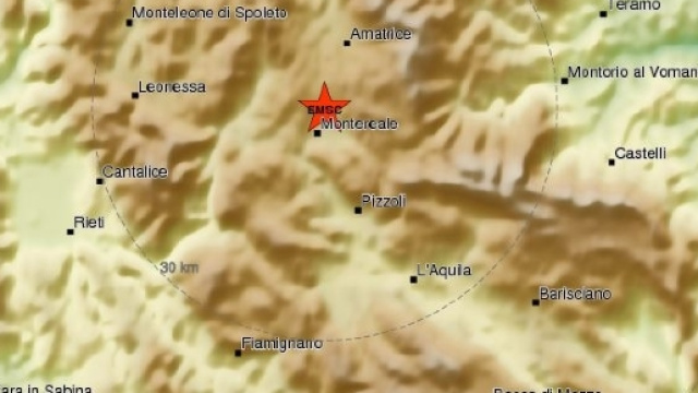 Terremoto magnitudo 5.3 nel Centro Italia, 18/01/2017