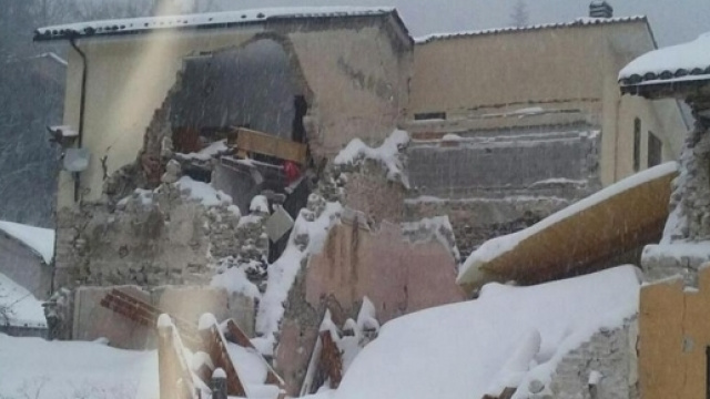 Un immagine drammatica dell'ultimo terremoto che ha colpito le zone del centro Italia.