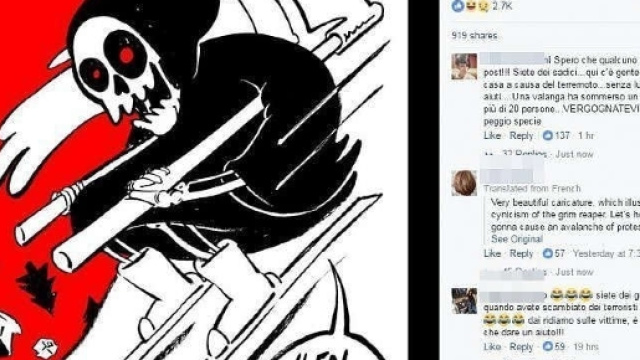 Una vignetta riassume il dolore di una tragedia