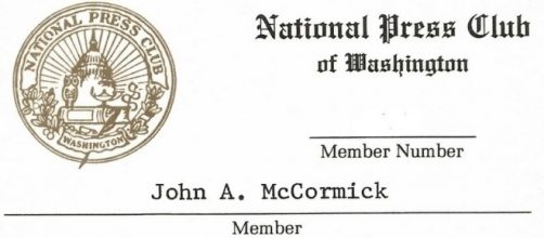 Press Club Card (partial, old version) photo by author