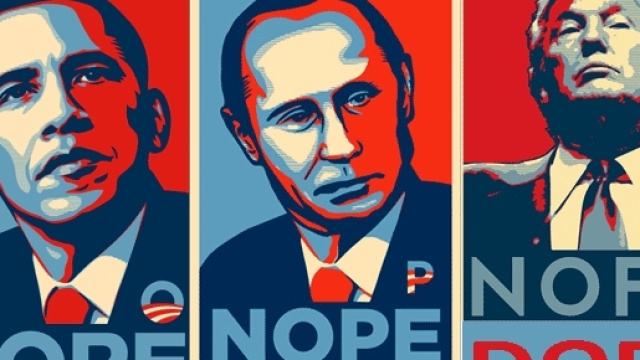 La c&eacute;l&egrave;bre affiche de la premi&egrave;re campagne &eacute;lectorale d'Obama est copieusement et diversement d&eacute;tourn&eacute;e