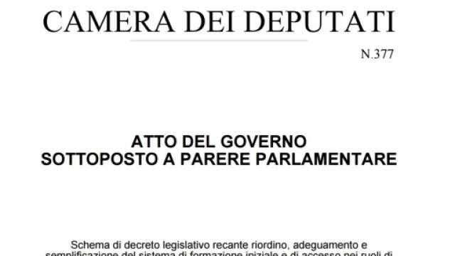 Tfa III ciclo, definizione con atto del Governo