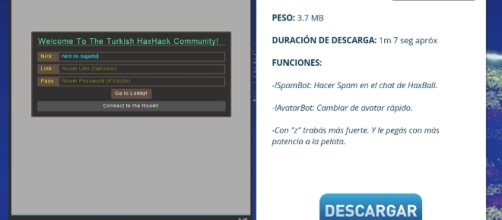 P&aacute;gina de HaxBall White Night para descargar el Mod