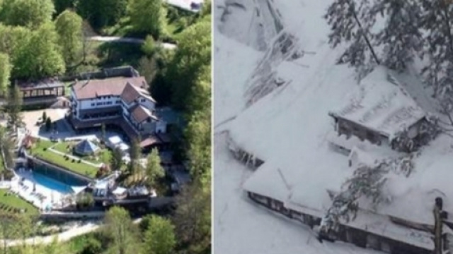 Rigopiano prima e dopo la valanga