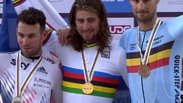 Peter Sagan sul podio ai Mondiali