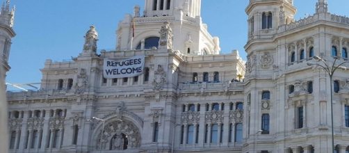 Cartel en el Ayuntamiento de Madrid