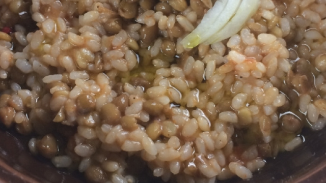 Coccettini con risotto alle lenticchie