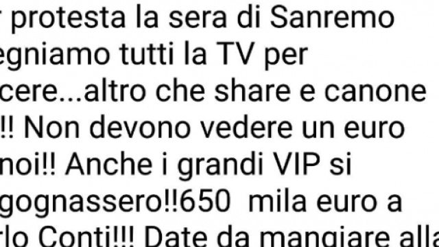 La protesta social contro Sanremo