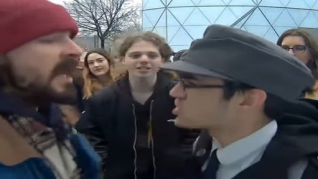 LaBeouf angry versus trump fan