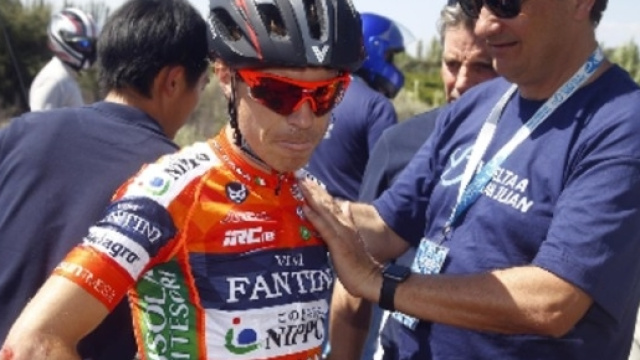 Damiano Cunego &egrave; caduto nella quarta tappa della Vuelta San Juan
