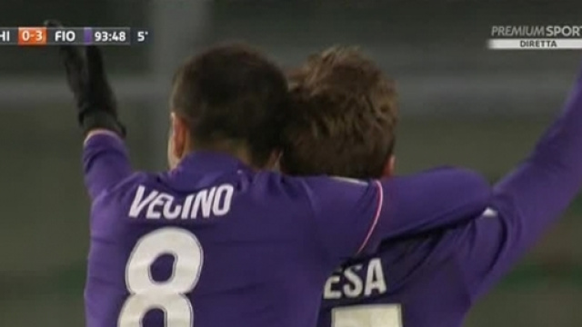 Federico Chiesa festeggia il primo goal in Serie A