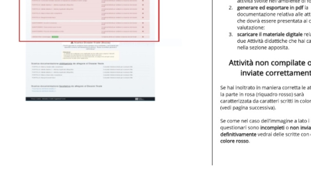 Indire attivit&agrave; competate correttamente