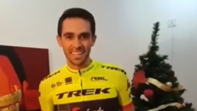 Contador con la maglia della Trek Segafredo