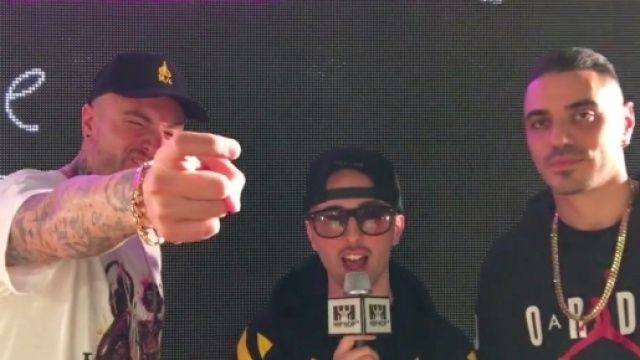 Da sinistra a destra. Gu&egrave; Pequeno, Wad Caporosso e Marracash.