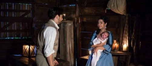 Miguel encontra Isaura com Maria Isabel (via R7.com)