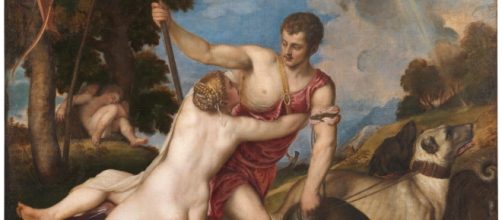 "Venus y Adonis" cuadro de Tiziano realizado en el a&ntilde;o 1554