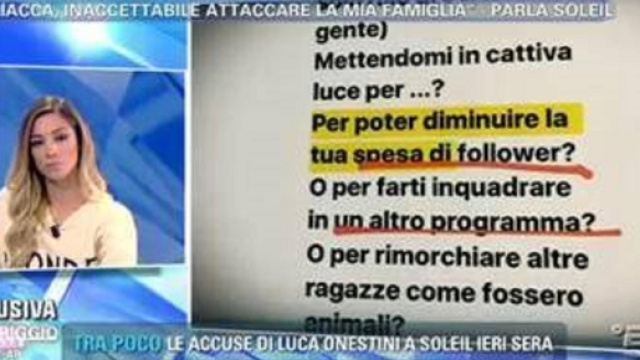 Soleil Sorge ospite della trasmissione Pomeriggio 5