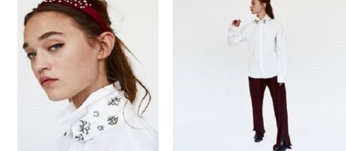 Zara se atreve con una diadema joya en color burdeos con perlas