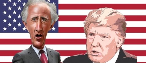 Bob Corker vs. President Trump / [Image by @JonMarkDraws; DonkeyHotey, Owantana, Anomie/Wikimedia,Pixabay,Flickr/Public Domain,CC BY 2.0(0.0)]