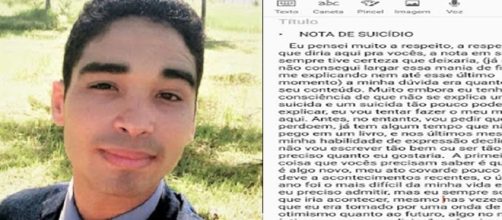 Jovem testemunha de Jeov&aacute; e sua carta deixada antes de seu suic&iacute;dio