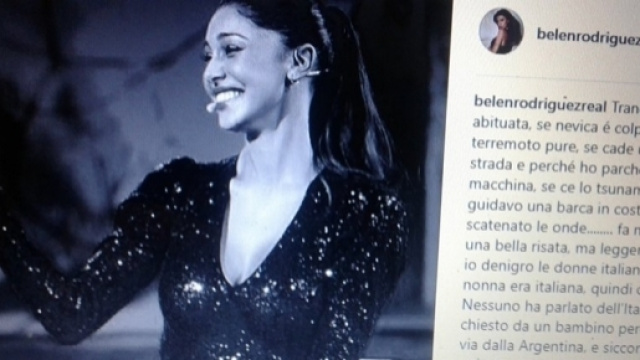 Belen Rodriguez ha replicato su Instagram alle accuse dopo la battuta sulle donne italiane