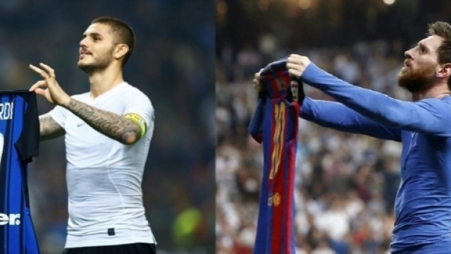 Icardi, esultanza alla Leo Messi