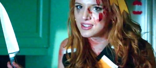 Bella Thorne stars in the new Netflix slasher/comedy film, 'The Babysitter.' [Image via Netflix/YouTube]