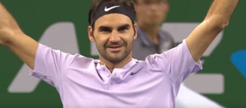 Roger Federer celebrating his title at 2017 Shanghai Rolex Masters; (Image Credit: ATPWorldTour/YouTube)