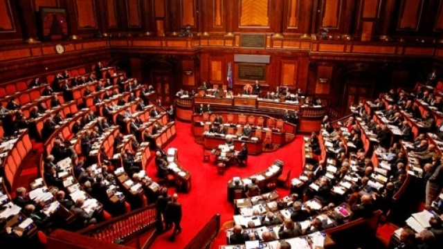 Aula del Senato dove si svolgeranno le operazioni di voto per la fiducia al Rosaltellum.