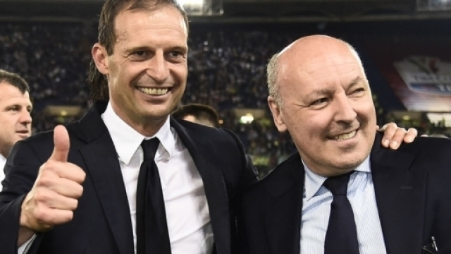 Massimiliano Allegri, mister della Juventus dal 2014, e Beppe Marotta, Ad dei bianconeri dal 2010.