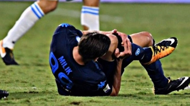 Milik al momento dell'infortunio contro la Spal