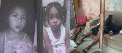 Meninas mortas &agrave; esquerda e &agrave; direita suspeitos