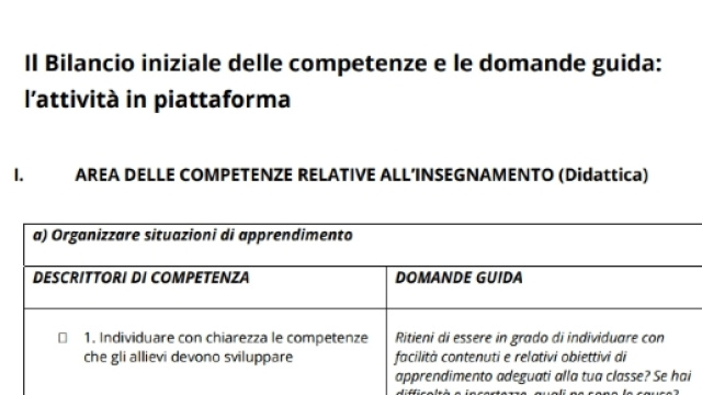 Come compilare il bilancio delle competenze iniziali