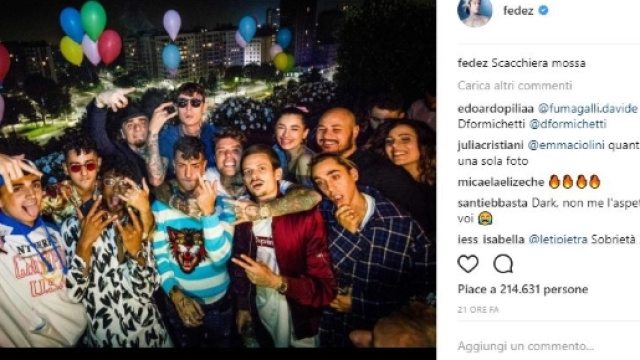 Una delle foto del compleanno di Fedez.