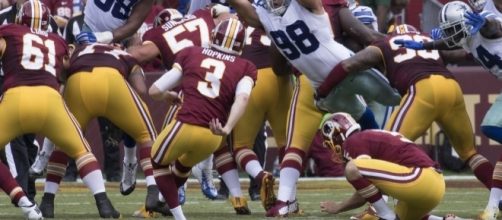 Dustin Hopkins, Cowboys at Redskins 9/18/16 [Image by Keith Allison|Flickr| Cropped | CC BY-SA 2.0 ]