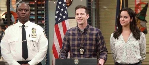 TV's cutest couple are now engaged! Jake proposed to Amy in this week's "Brooklyn Nine-Nine." (Image Credit: SpoilerTV/FOX)