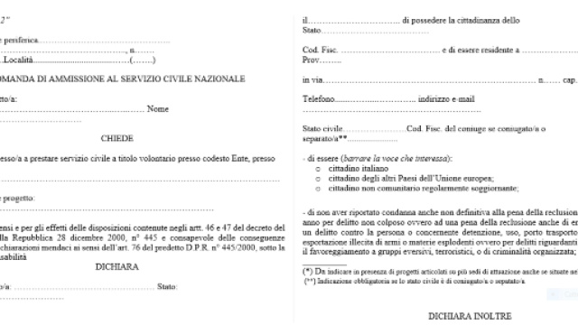come presentare domanda servizio civile