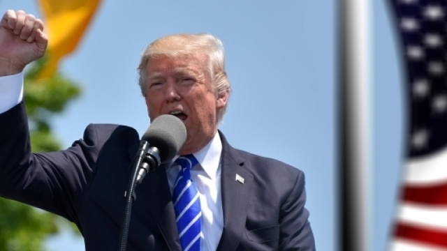 #Donaldtrump in un suo comizio durante l'ultima campagna elettorale.