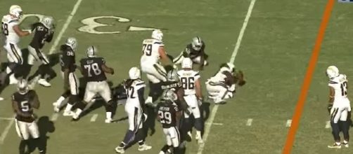 LA Chargers vs. Oakland Raiders. [Image Credit: NFL/YouTube]