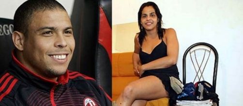 Ronaldo Fen&ocirc;meno e o travesti Andr&eacute;ia