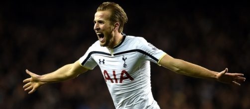 Tottenham Hotspurs striker Harry Kane celebrates his goal in the past. (Image Credit: Allan Slank/Flickr)