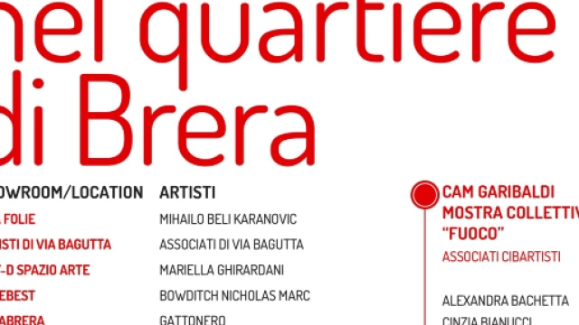 Locandina Brerart 2017, mostra diffusa nel quartiere di Brera
