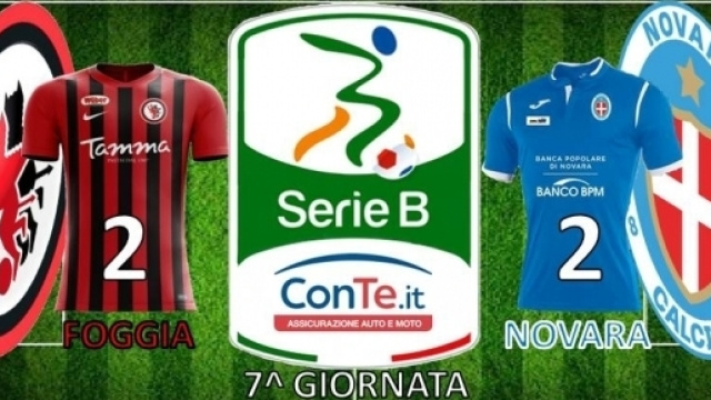 Foggia e Novara hanno pareggiato 2-2 nella settima giornata del campionato di Serie B ConTe.it 2017/18