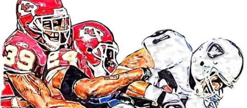 The Oakland Raiders took on the Kansas City Chiefs last night [Image by Jack Kurzenknabe|Flickr| Cropped | Public Domain Mark 1.0 ]